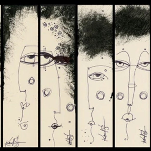 Abstract Face art - Funky Face Collection 2 - Set of 8 - by Kathy Morton Stanion - Picture 3 of 4